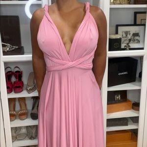 Subtle pink maxi flowing versatile dress.